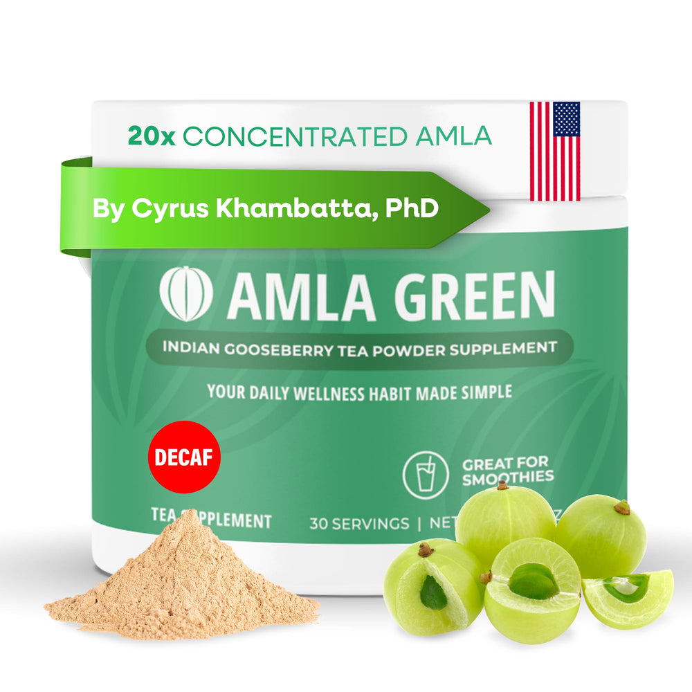 Amla Green 20x concentrate bottle for daily antioxidant support.