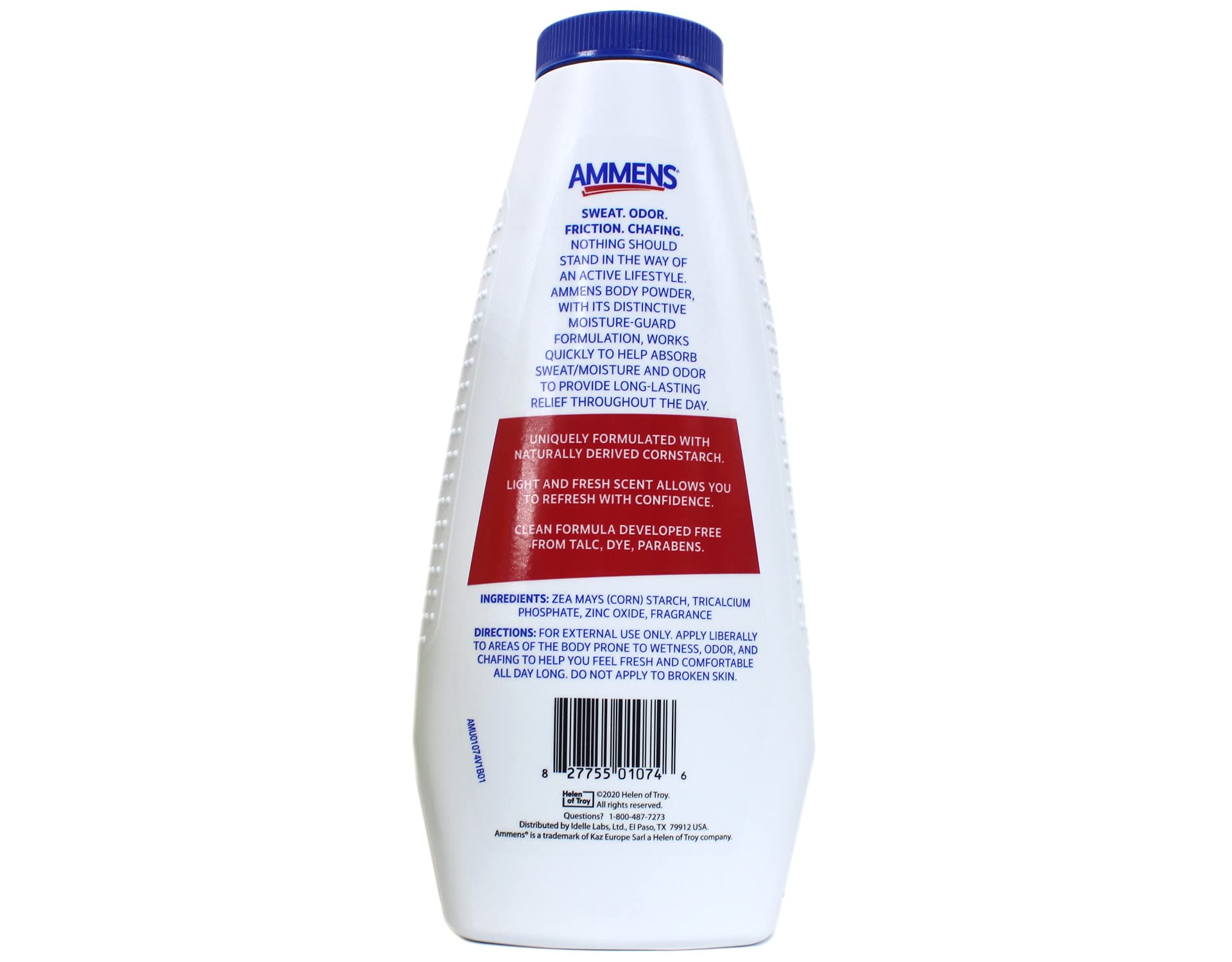 Applying AMMENS powder to skin yields a light, silky finish
