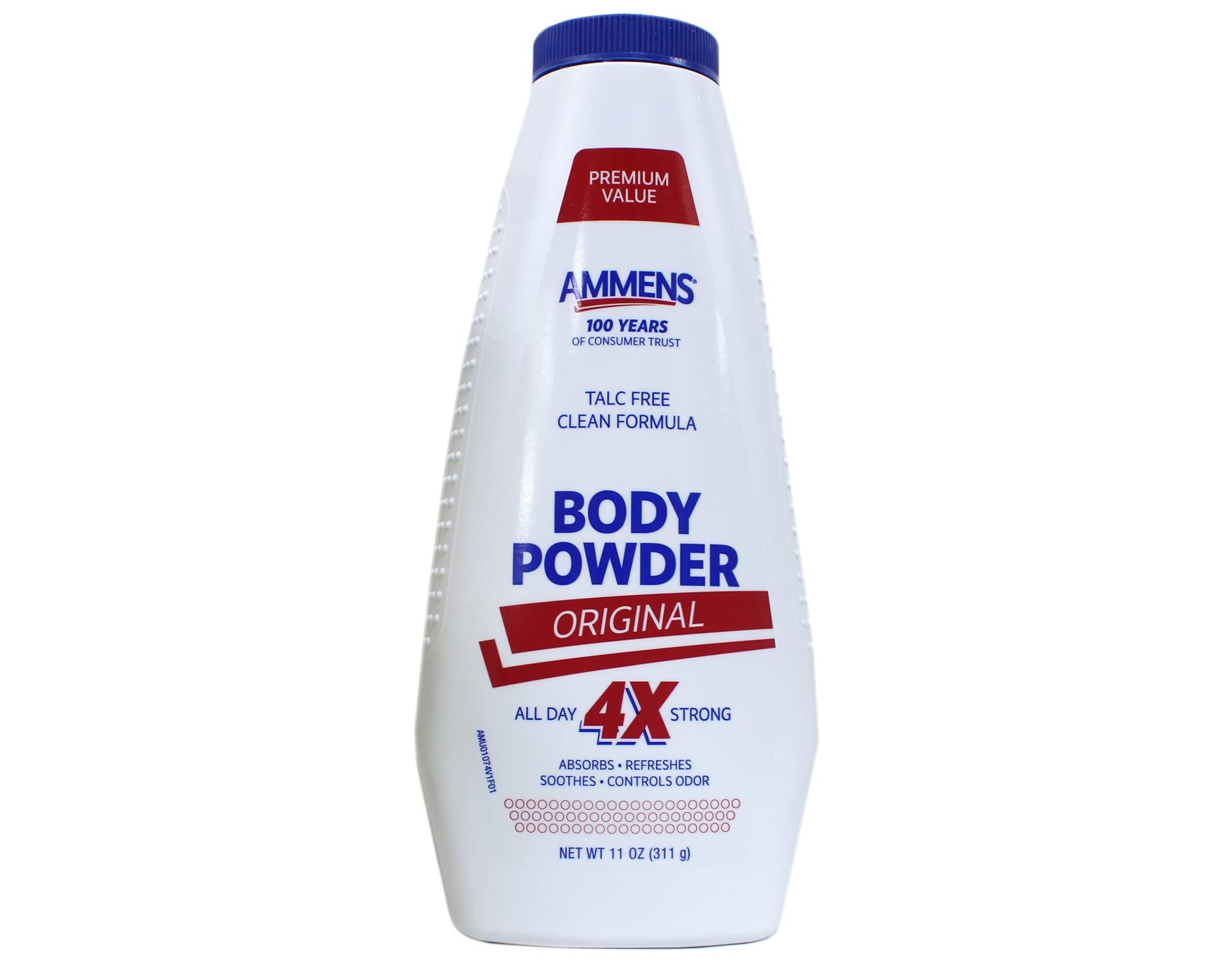 AMMENS Original ingredients highlight zinc oxide and corn starch for moisture absorption