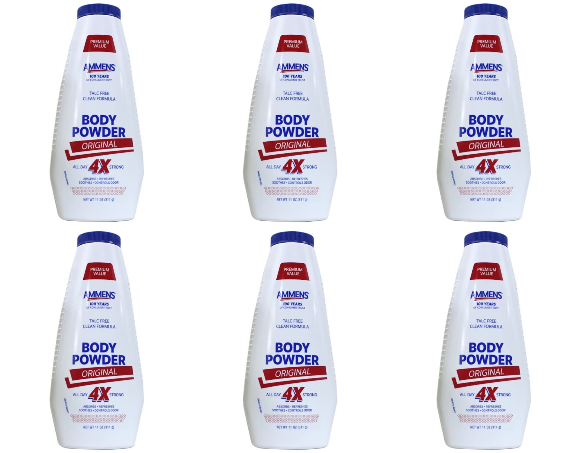 AMMENS Original talc-free body powder jar front view for all-day dryness