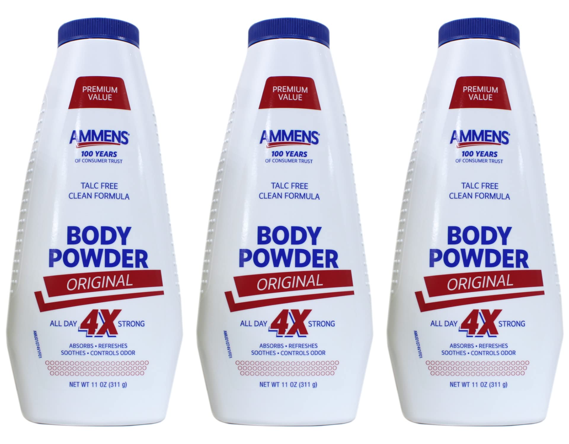 AMMENS Powder 11oz front view for daily protection and skin soothing.