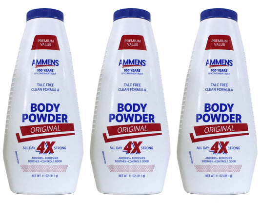 AMMENS Powder 11oz front view for daily protection and skin soothing.