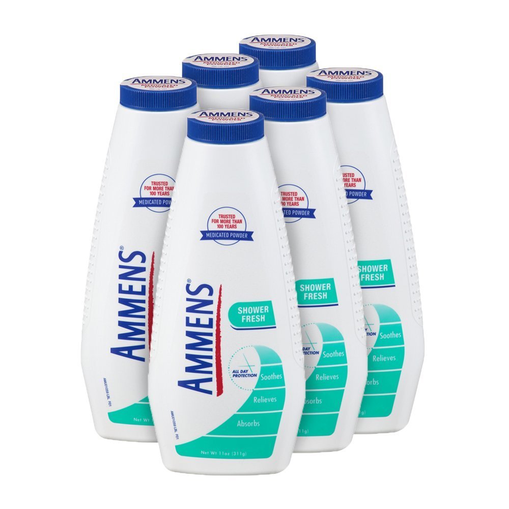 AMMENS Shower Fresh powder pack of 6 bottles offers all-day dryness and comfort.