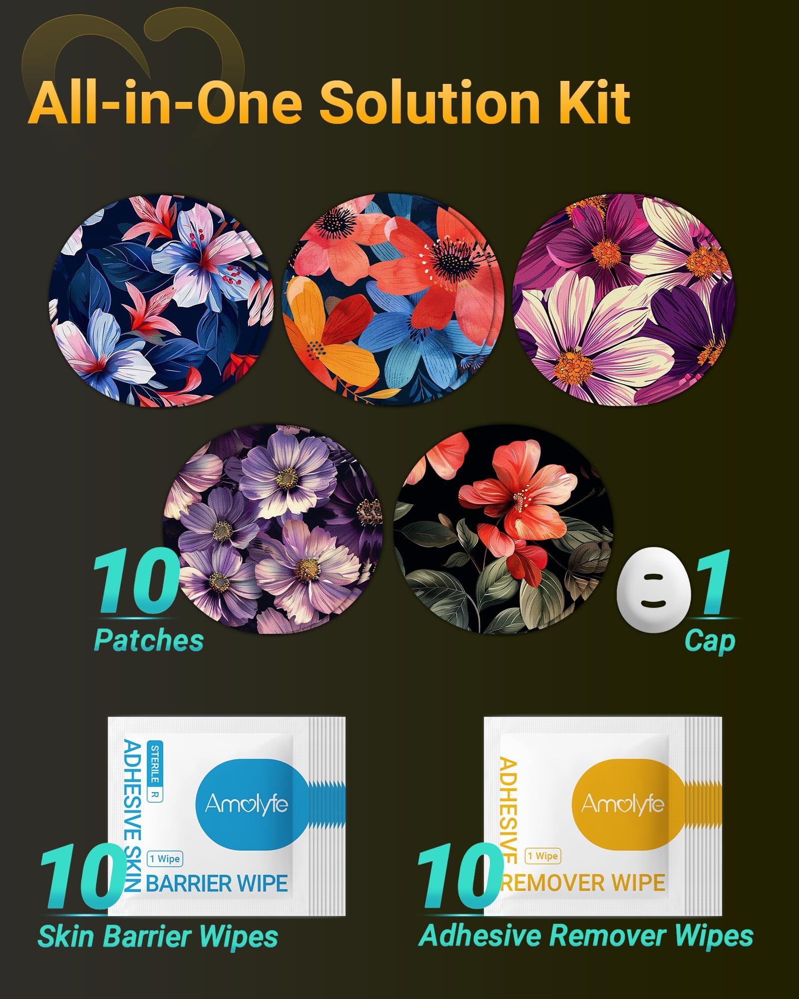 Amolyfe Dexcom G7 over patches closeup with secure fit