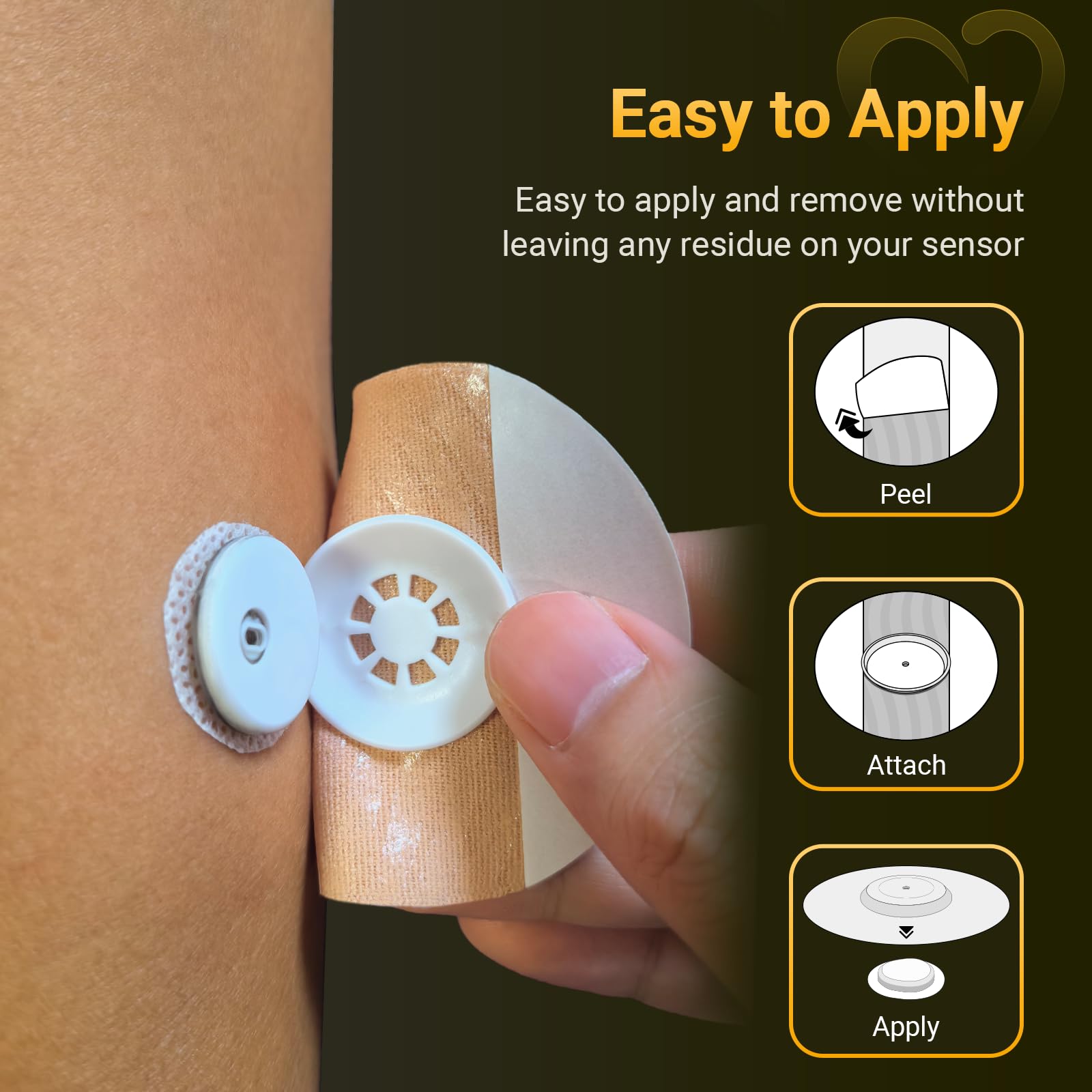 Amolyfe Libre 3 patches with latex-free, hypoallergenic adhesive.
