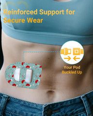 Amolyfe Omnipod 5 patches with optimized split backing for seamless adhesion