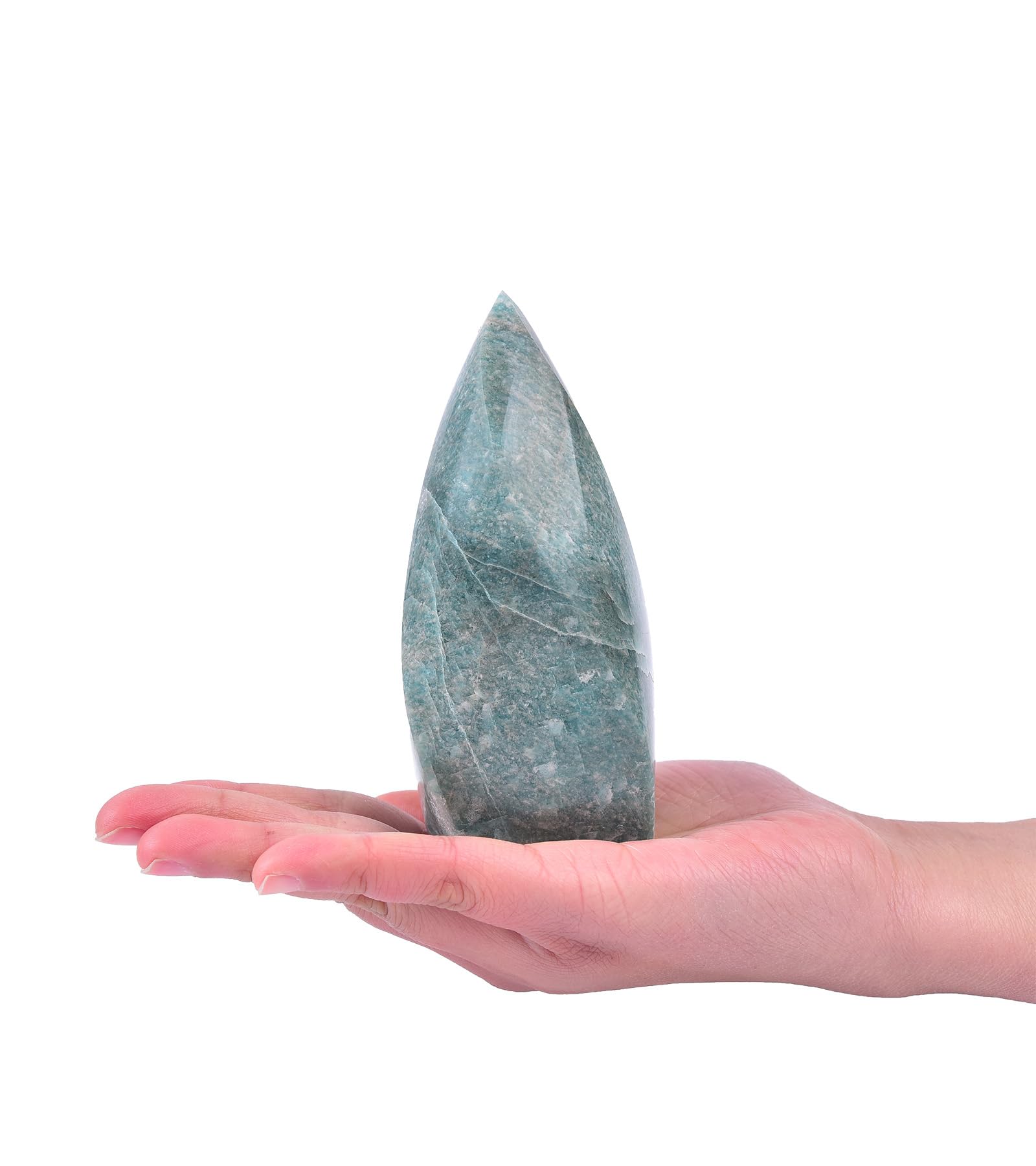 AMOYSTONE Amazonite spiral-tower enhances desk focus and energy