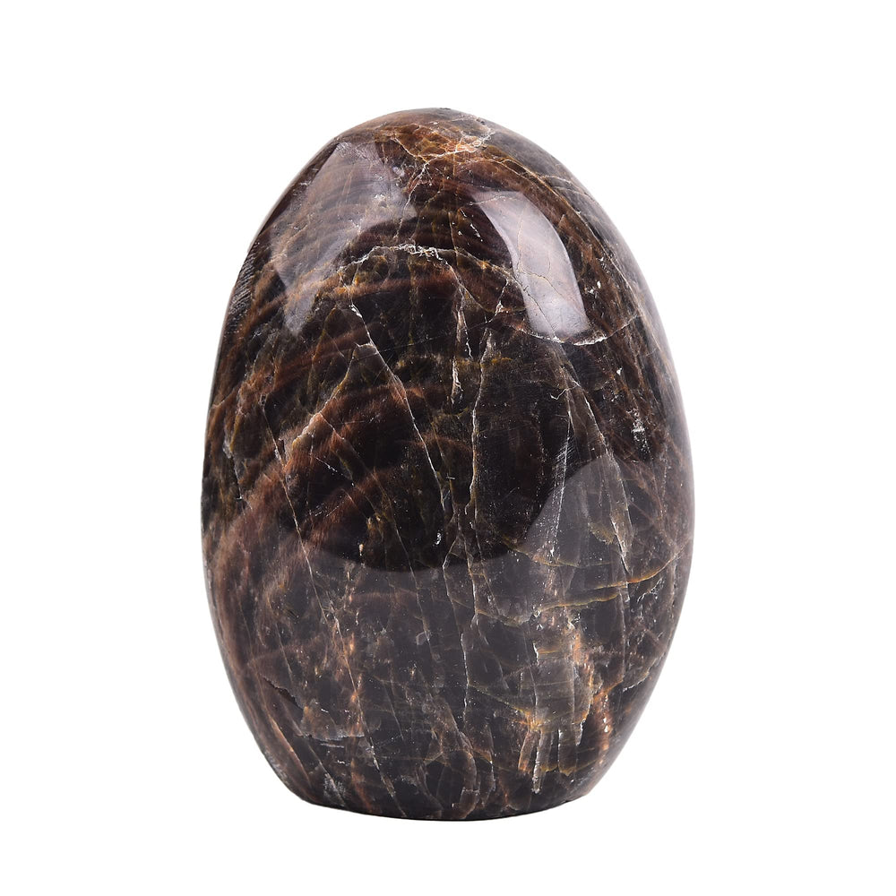 AMOYSTONE black moonstone slab polished for elegant home decor and calming ambiance.