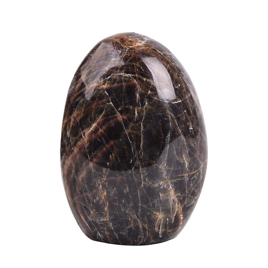 AMOYSTONE black moonstone slab polished for elegant home decor and calming ambiance.