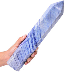 AMOYSTONE crystal wand blue aventurine with six facets concentrates energy effectively