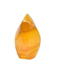 AMOYSTONE flame orange fluorite tower with spiral point enhances focus and energy in space