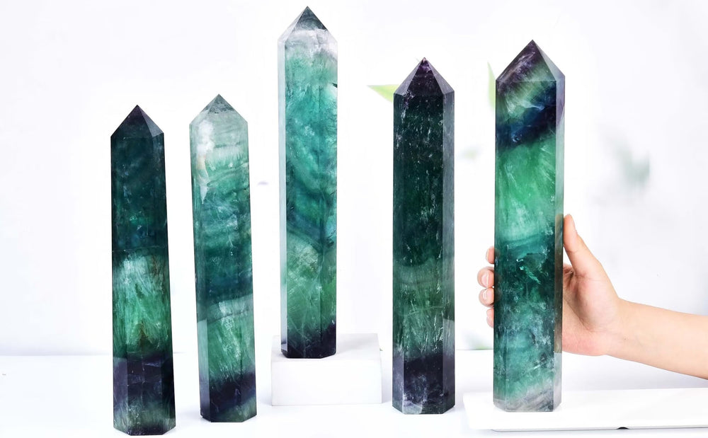 AMOYSTONE fluorite wand energy flow for yoga and rituals