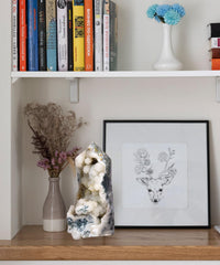 AMOYSTONE geode cluster detail adds subtle sparkle to decor