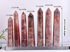 AMOYSTONE Hematoid Quartz wand side view showing natural color variations for meditation.