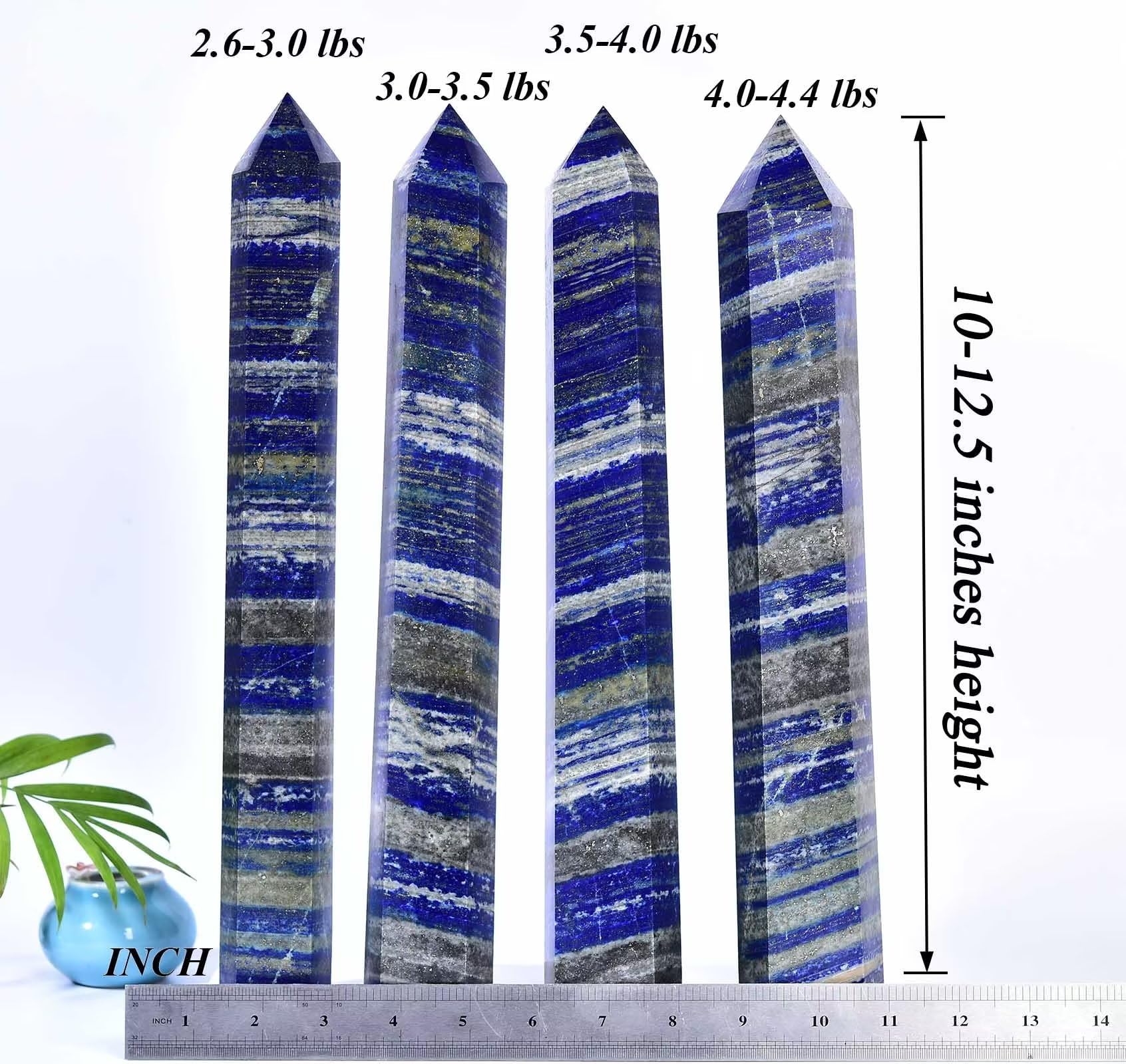 AMOYSTONE Lapis Lazuli Obelisk placed in a home or office to enhance ambiance