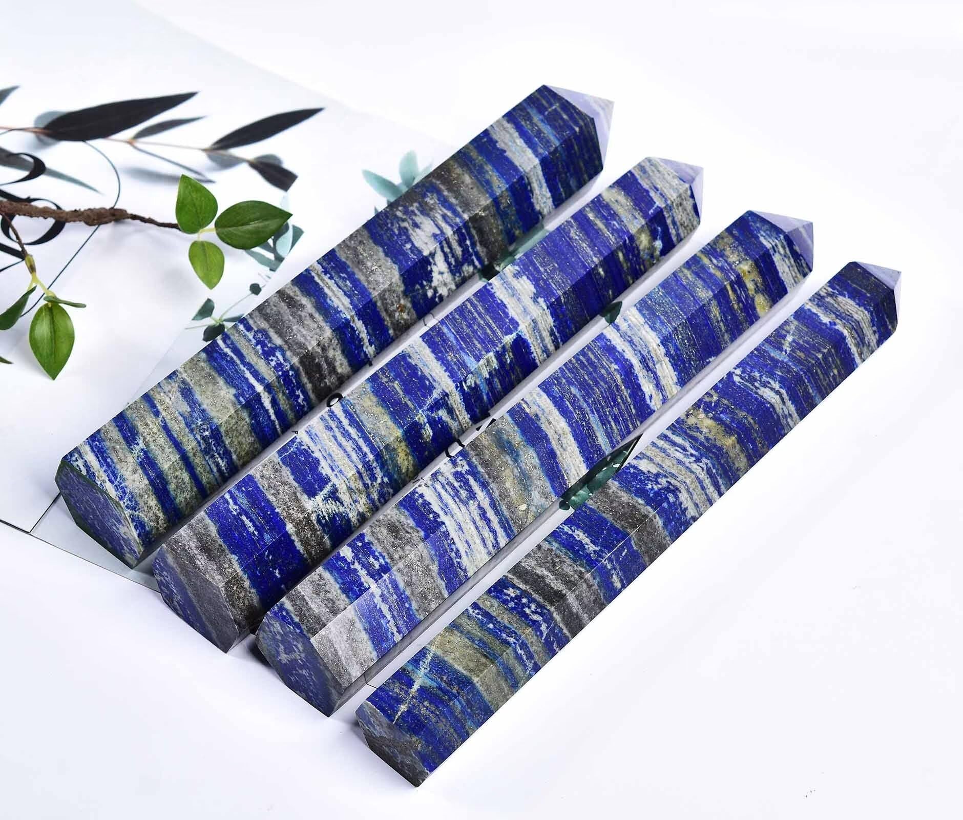 AMOYSTONE Lapis Lazuli Obelisk ideal for meditation setup and chakra focus