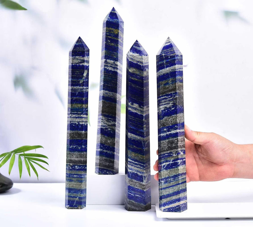 AMOYSTONE Lapis Lazuli Obelisk packaged as a gift-ready crystal for crystal lovers