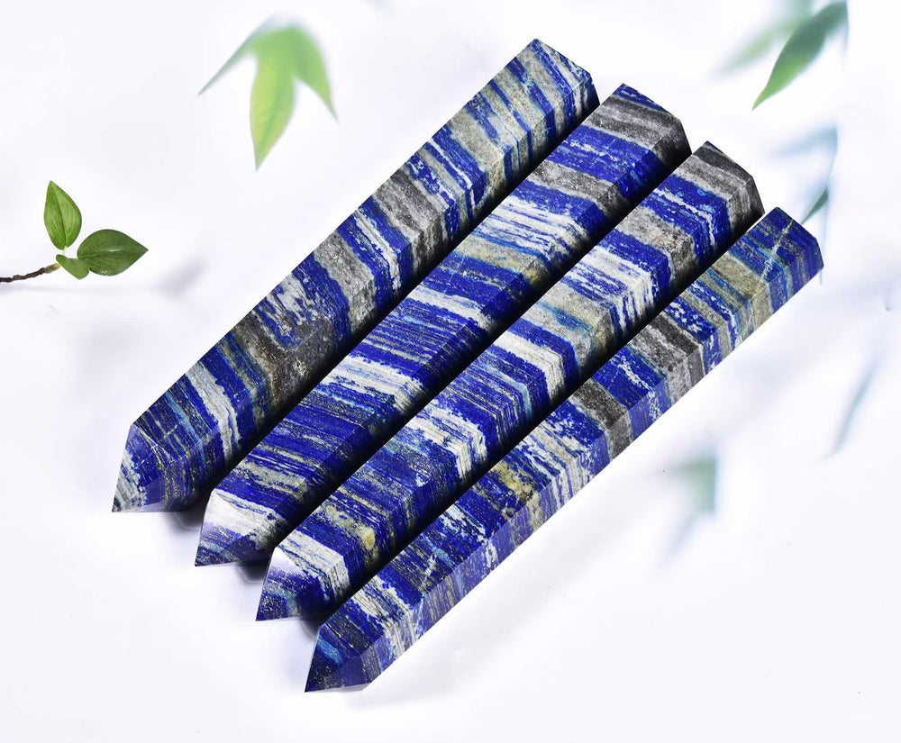 AMOYSTONE Lapis Lazuli Obelisk side view highlighting sturdy column and balance