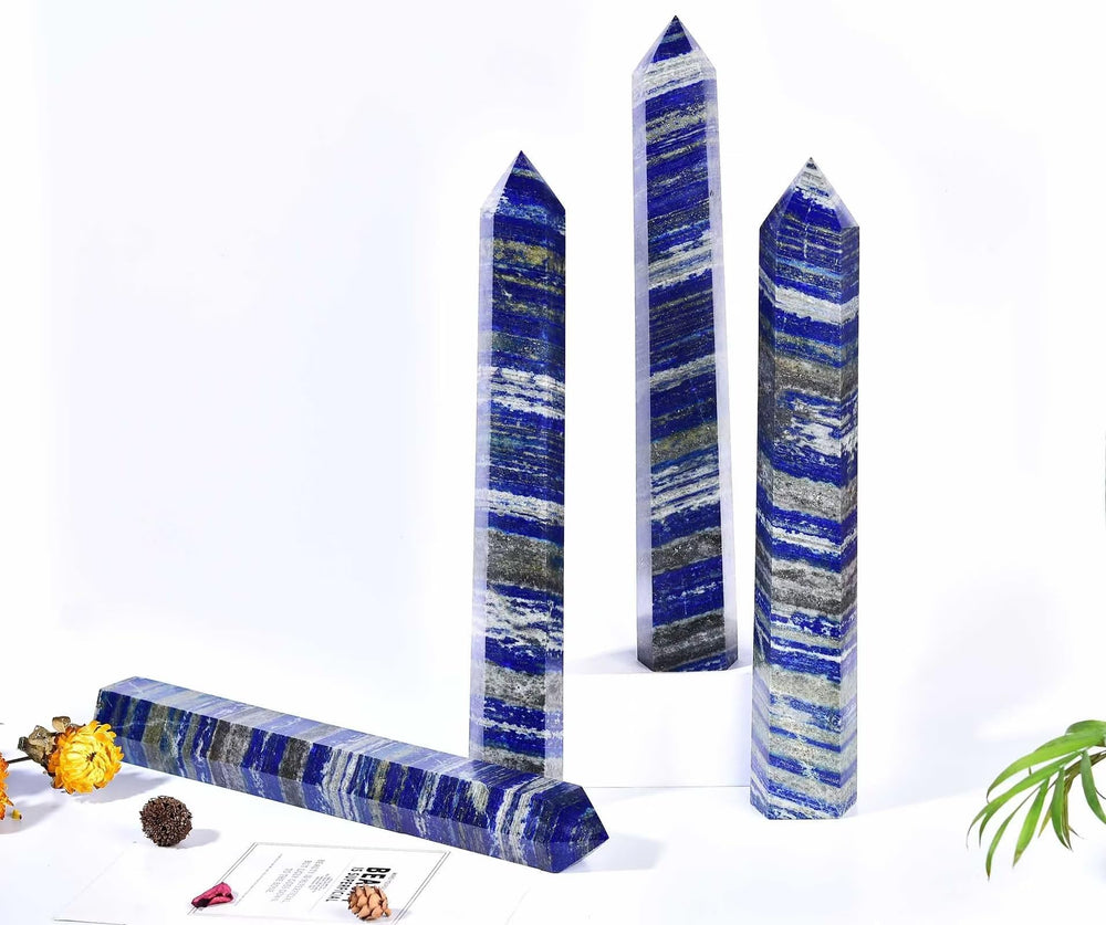 AMOYSTONE Lapis Lazuli Obelisk weight 2.2-2.6 lbs for stable placement