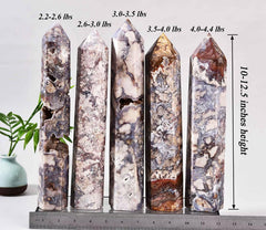 AMOYSTONE 6-facet wand demonstrates precise cuts for directing energy during practice.