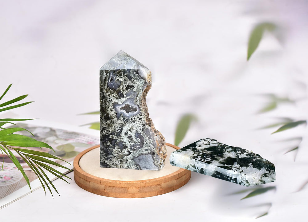 AMOYSTONE meditation obelisk crystal supports mindful practice.