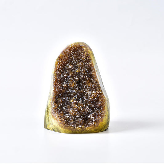 AMOYSTONE natural amethyst quartz display base highlighting unique crystal geometry