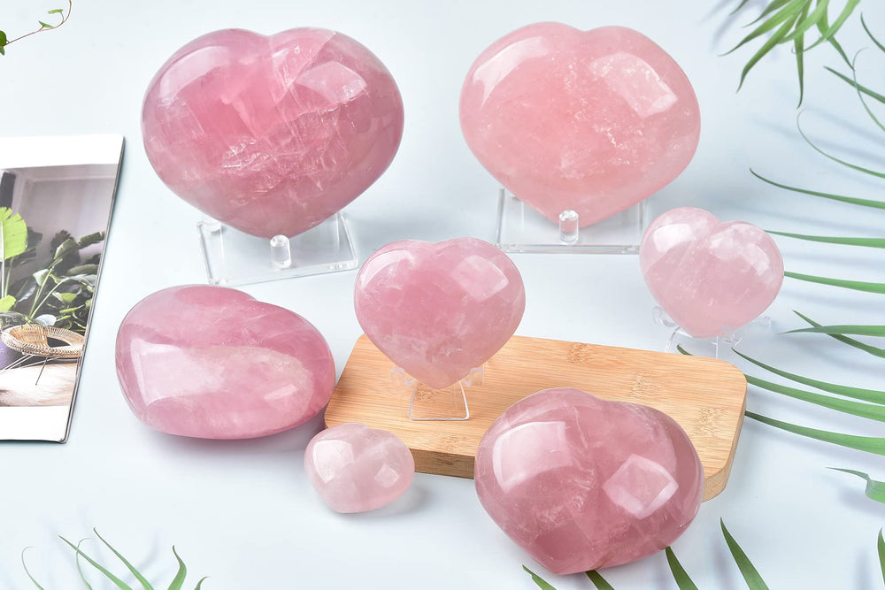 AMOYSTONE pocket-friendly rose quartz heart for daily carry and reflection