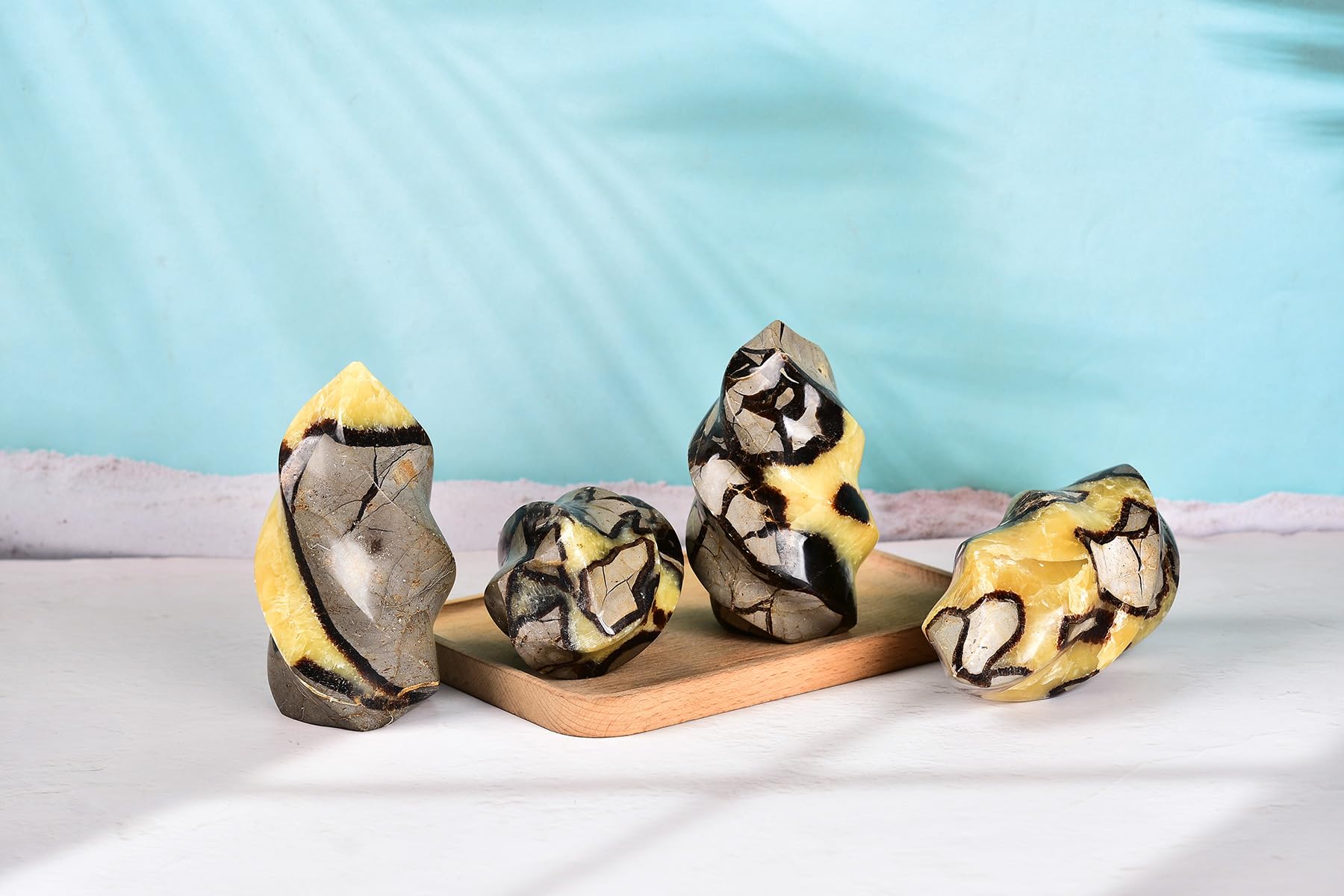 AMOYSTONE Septarian Flame Tower meditation setup invites calm energy during daily mindfulness