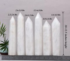 AMOYSTONE white quartz wand close-up of six facets for precise energy direction