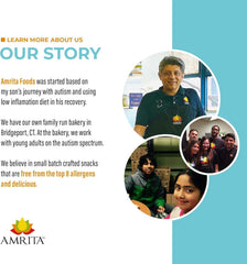 Amrita bar after a workout provides plant protein boost and low-sugar flavor.