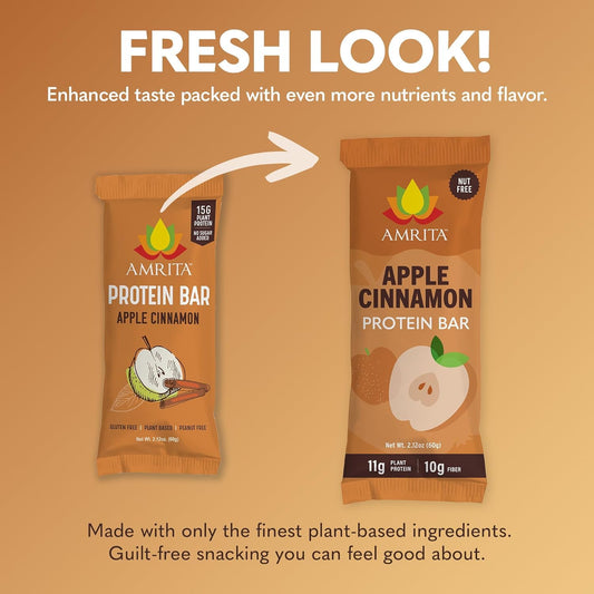 Amrita nut-free bar ingredients close-up highlighting natural protein sources.