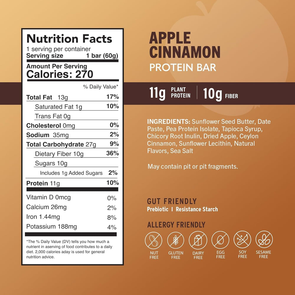 Amrita Nut Free Apple Cinnamon bar packaging bundle shows three boxes for convenient snacking.