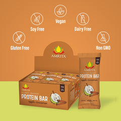 Amrita Nut-Free Bars in lunchbox scene emphasize school-safe nutrition.