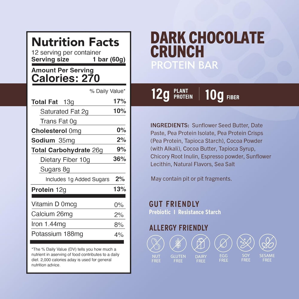 Amrita Nut Free Dark Chocolate Quinoa Bars bar closeup, rich chocolate with plant protein boost