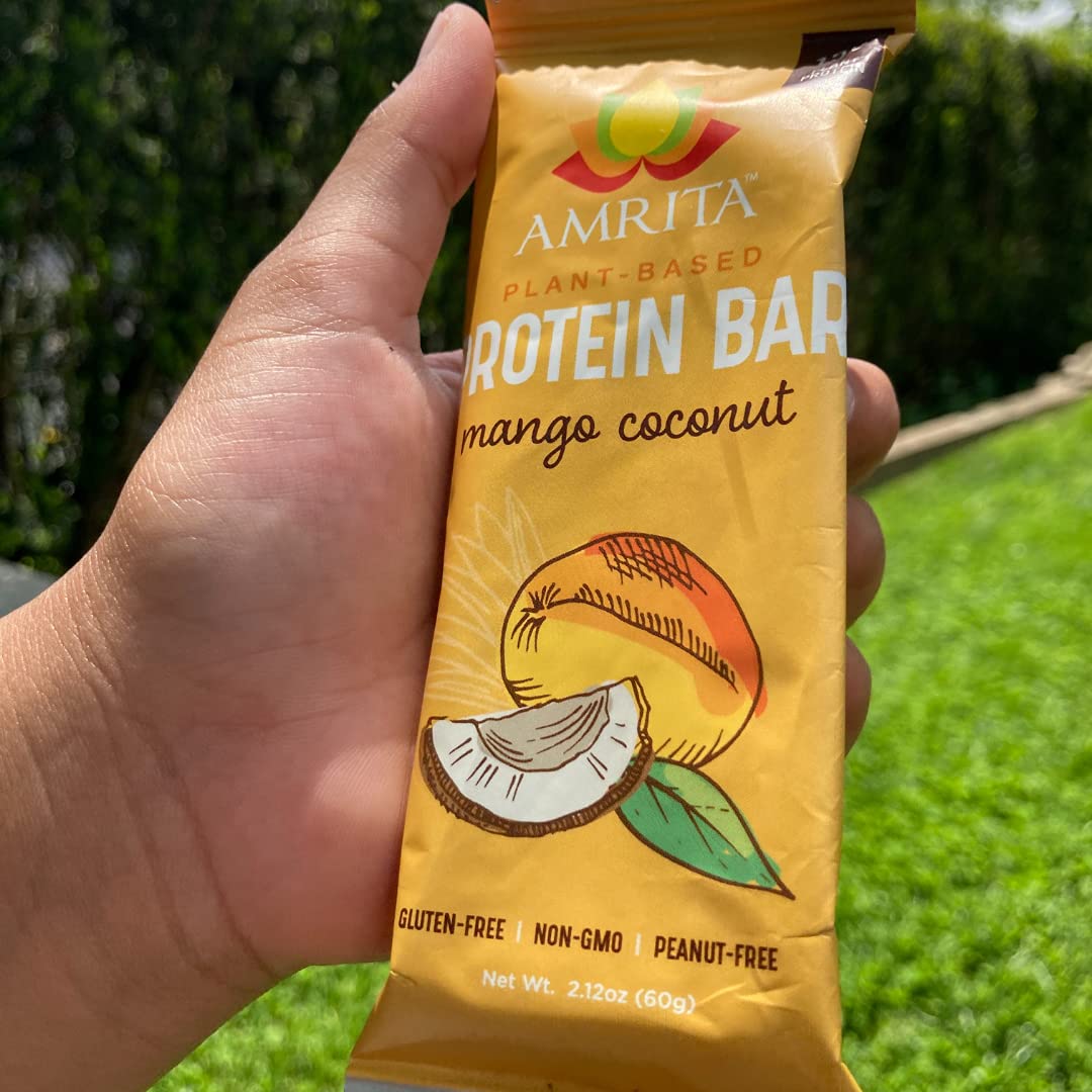 Amrita Nut Free Mango Coconut vegan bar pack of 3, perfect multi-pack for family snacks.