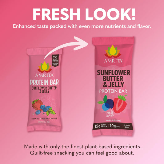Amrita Nut Free Sunflower Bar close-up shows texture and natural ingredients for on-the-go energy.