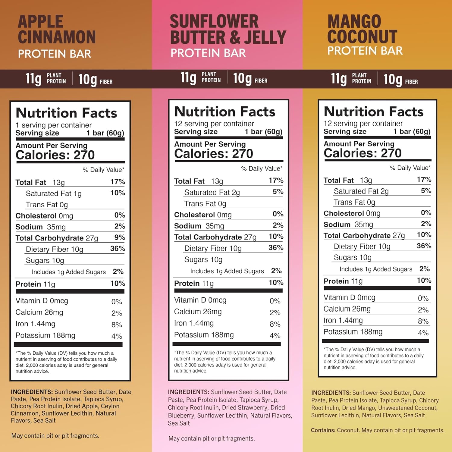 Amrita Nut Free Vegan Protein Bar – Apple Cinnamon, satisfying on-the-go snack.