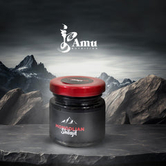 Serving spoon with AMU NUTRITION Shilajit demonstrates easy daily dosing.