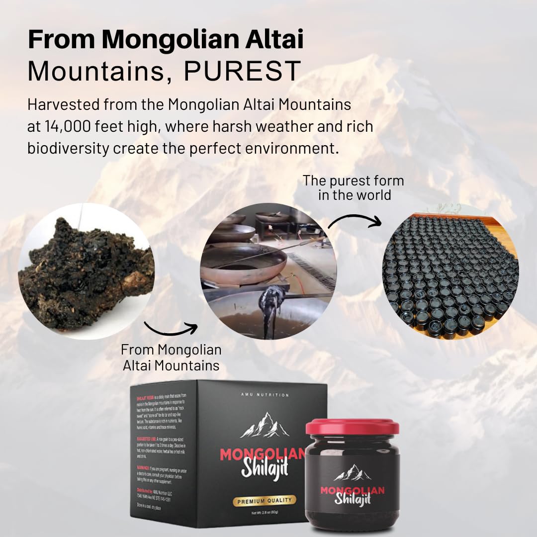 AMU NUTRITION Shilajit resin daily-use ritual for energy and vitality
