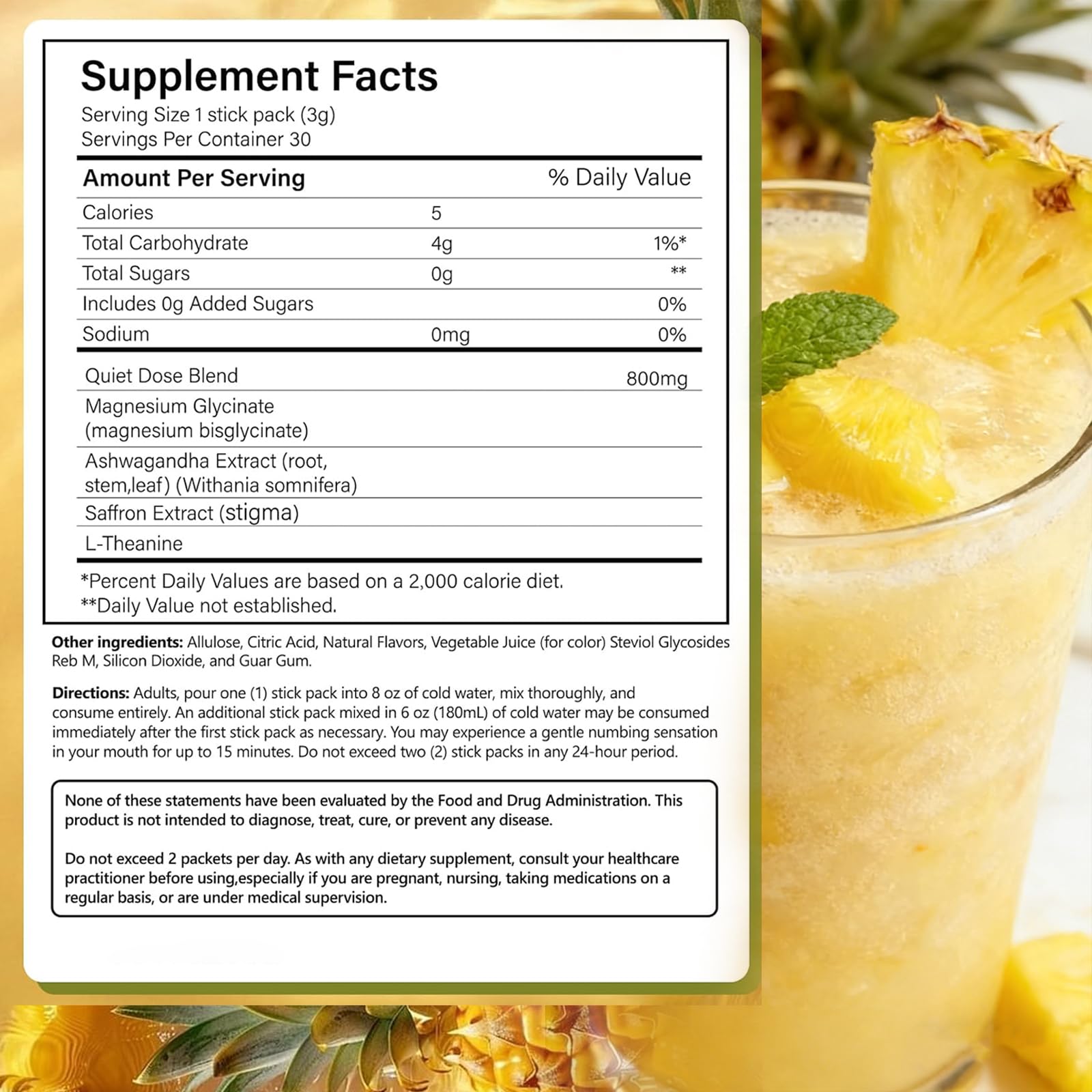 AMUA Quiet Dose Drink in a glass promotes easy relaxation during after-work hydration.