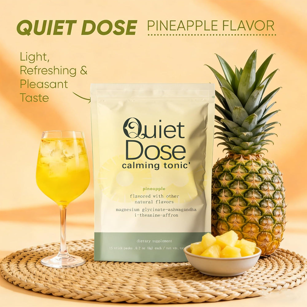 AMUA Quiet Dose Drink single-serve packet—great for travel and bedtime routines.