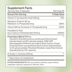 Amy Myers MD Adrenal Support label closeup highlighting gluten-free and allergen-friendly formula