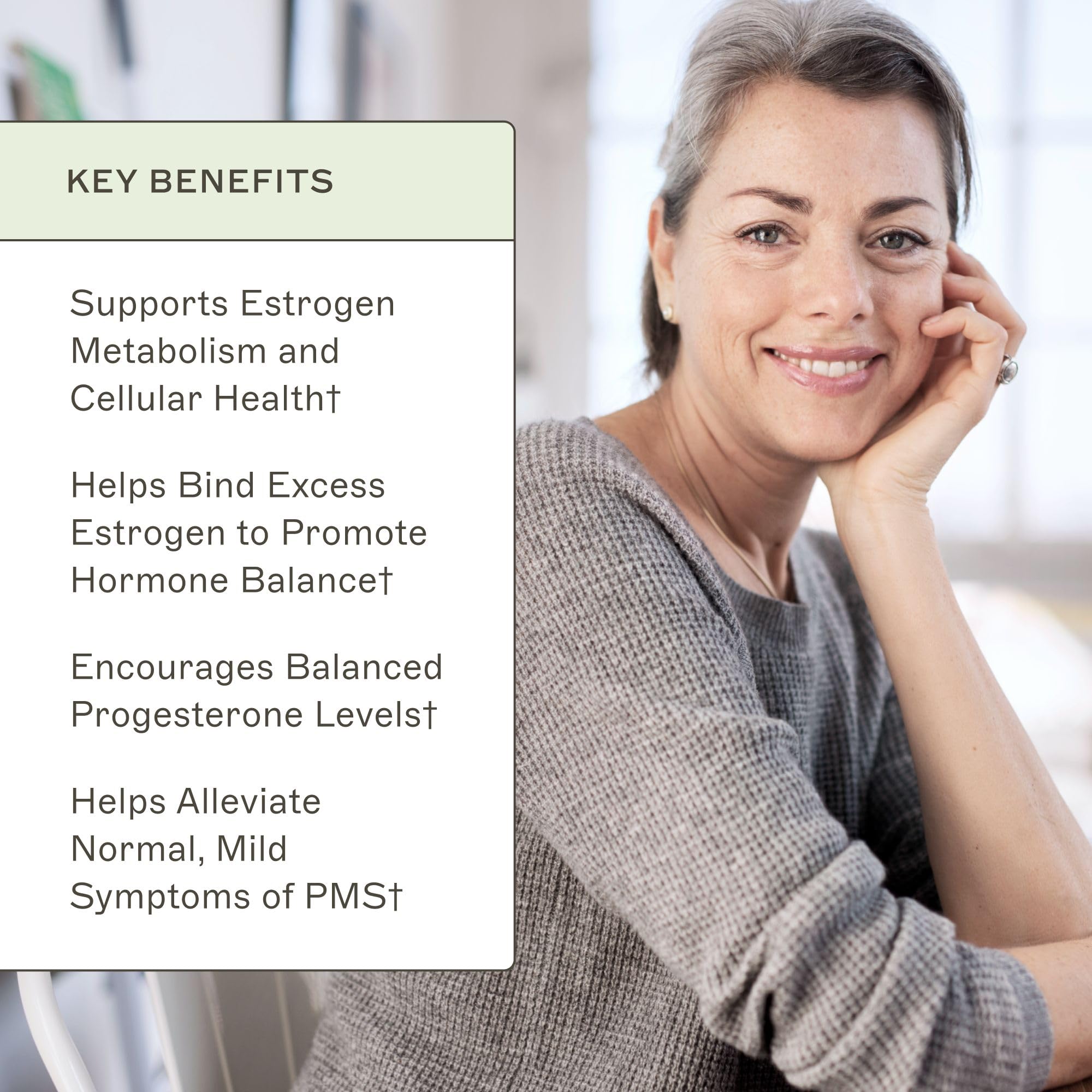 Broccoli seed extract visual component highlighting natural ingredients for hormone health.