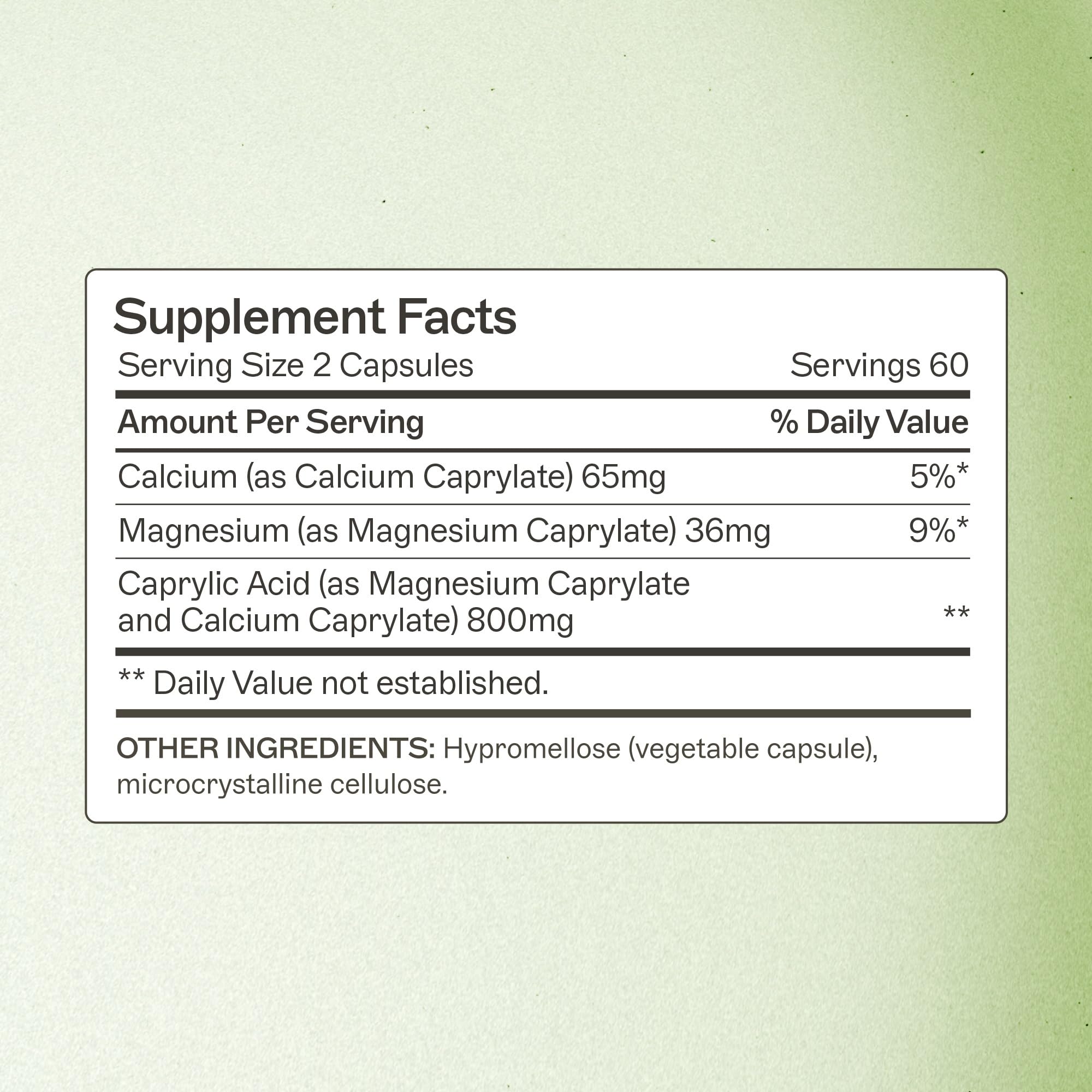 Amy Myers MD Caprylic Acid capsules closeup highlighting daily supplement