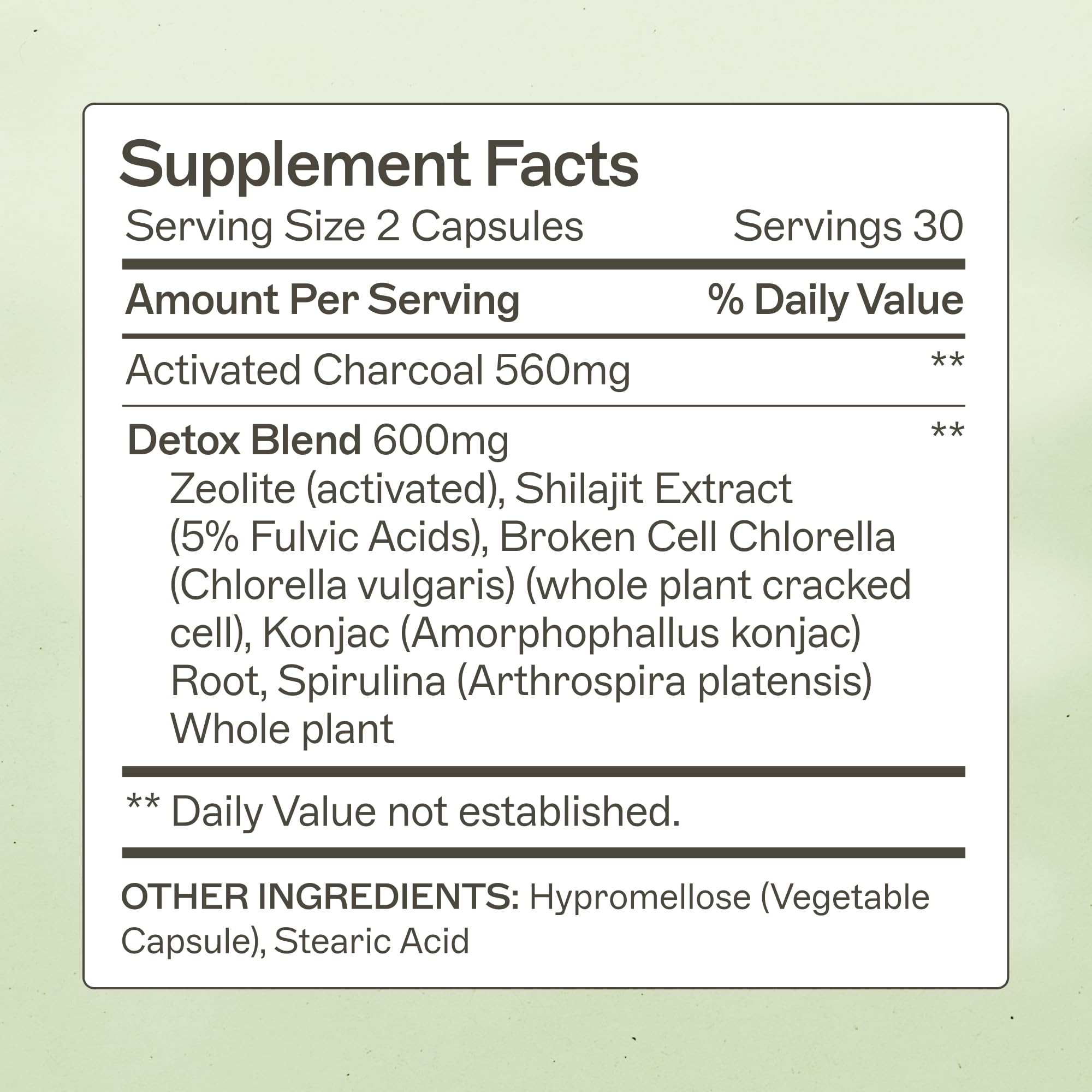 Amy Myers MD Charcoal Binder Complete bottle back detailing ingredients and gut support benefits