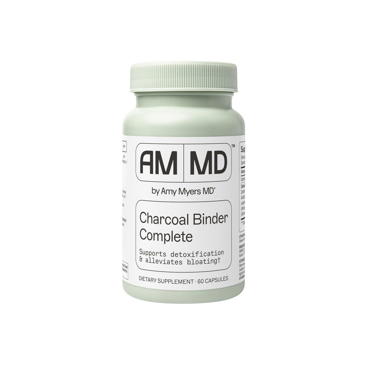 Amy Myers MD Charcoal Binder Complete bottle front highlighting detox support in a clean package