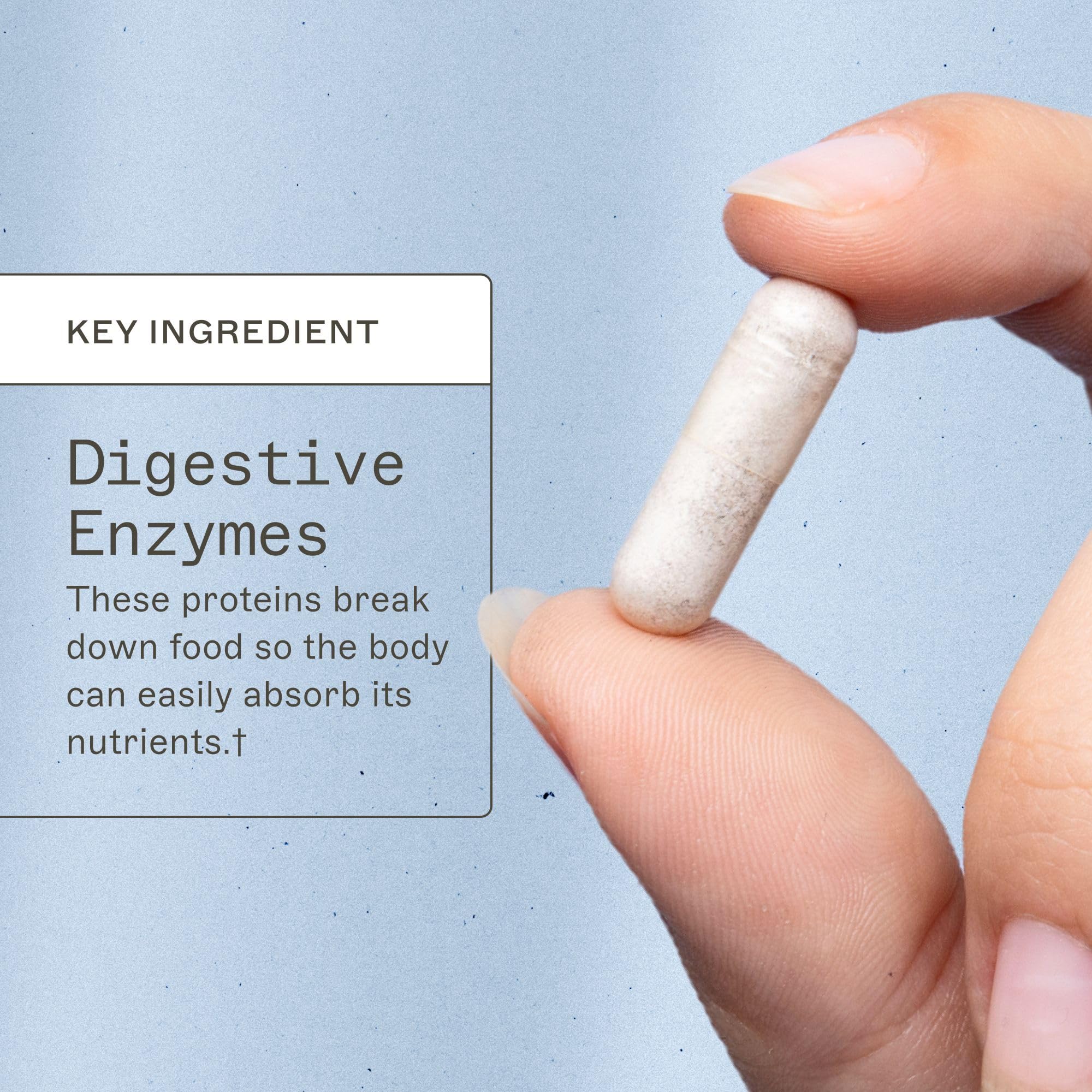 Product packaging box emphasizes gut health support and microbiome-friendly ingredients.