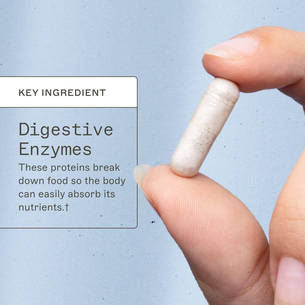 Product packaging box emphasizes gut health support and microbiome-friendly ingredients.
