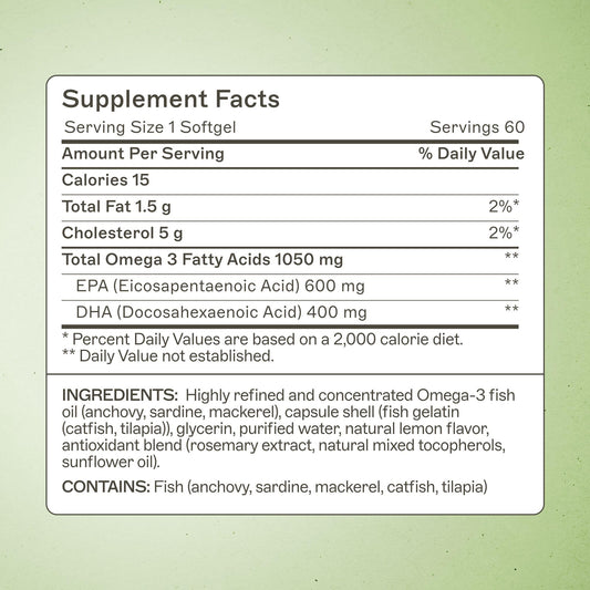 Amy Myers MD omega-3 softgels being poured from bottle for easy daily use.