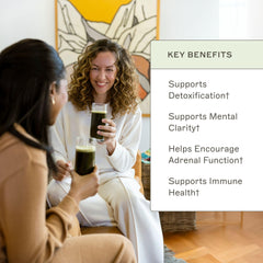 Amy Myers MD daily green shake idea showing prepared smoothie for convenient daily nourishment.